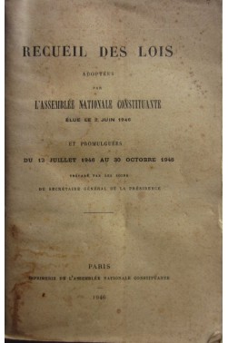 Recueil Des Lois Adoptées Par L'assemblée Nationale Constituante Élue Le 2 Ju...