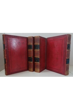 Oeuvres de Boileau. 4/4, 1821. Superbes reliures plein veau glacé grenat