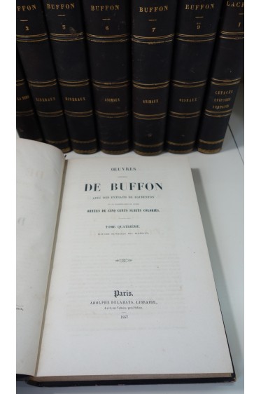 Oeuvres Complètes de Buffon : Histoire naturelle des Minéraux, Animaux, Oiseaux. Planches coloriées, 7 vol. + 1 Lacépède