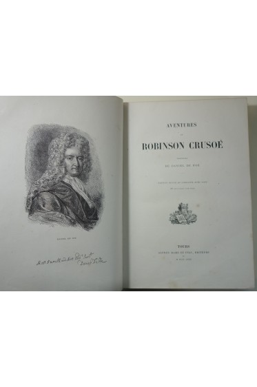 Daniel de Foe. Les aventures de Robinson Crusoé - 88 gravures sur bois. Mame 1880 rare