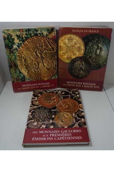 Monnaies gauloises + Monnaies royales de Saint Louis à Louis XVI - Banque de France 3 vol.