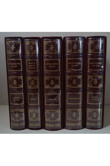 Les Gentilshommes de Mer (5 Tomes /7) : Dumont d'Urville - Bougainville - Jacques Cartier - Charcot - Tabarly Reliures, Gelly