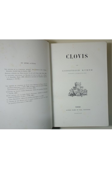 CLOVIS par Godefroid KURTH. Belle reliure, héliogravures, 1896