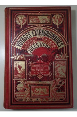 Cartonnage HETZEL 2 éléphants, EO VERNE - Tribulations d'un chinois + 500 millions Begum. RARE