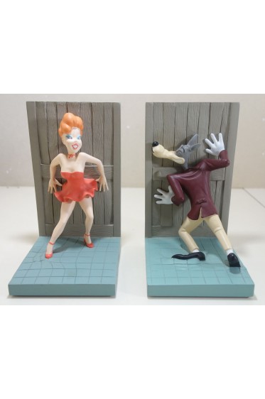 Serre-livre TEX AVERY x2 : Loup + Pin-up. Démons et Merveilles - Turner, 1997 - RARE