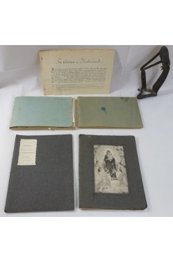 5 MANUSCRITS de la famille CHAIX, imprimeurs : Comédies, relation de Voyage, Photos.