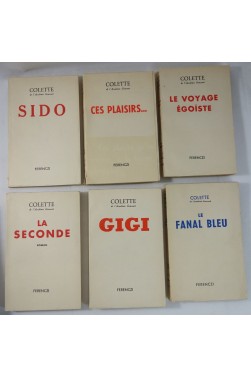 Lot x10 livres COLETTE : la Chatte - Sido - Gigi - Plaisirs... FERENCZI, 1948 à 1954, vélin