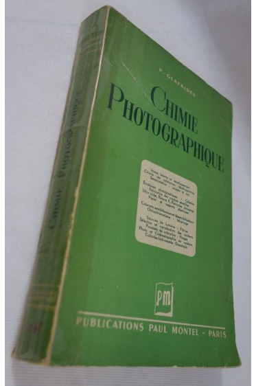 Pierre GLAFKIDES. Chimie photographique - 1949, RARE, édition originale, MONTEL
