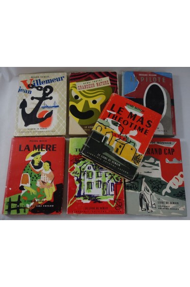 LOT de 7 livres - Le LIVRE DE DEMAIN, Fayard - Jaquettes illustrées - VERCEL TROYAT BUCK