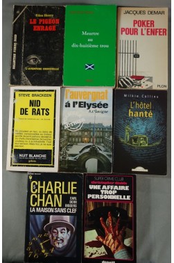 Lot 8 romans policier - SHERRY, pigeon enragé - NIELSEN - Demar, poker - Charlie Chan...