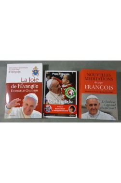 Lot 3 livres Pape François. Nouvelles méditations - Joie de l'évangile - Loué sois-tu