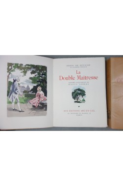 La double maitresse, 2 tomes. Aquarelles de Raoul SERRES - numéroté sur vélin, De REGNIER