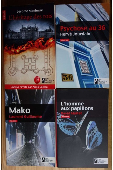 Lot Thrillers/Policiers/ L'héritage des rois/L'homme aux papillons/Mako/Psychose au 36