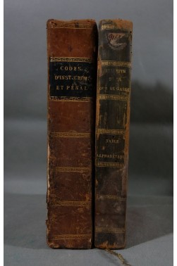 RARE - 2 volumes, Code d'instruction criminelle, 2 bulletins 1832 + Cour de Cassation 1823