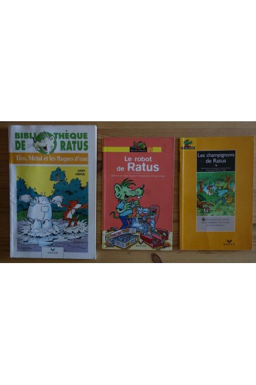 Lot Tico, Métal et les flaques d'eau - Le robot de Ratus, Les champignons de Ratus - Guion - Ill Vogel et Cornuel - Ed. Hatier.