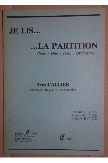 JE LIS... LA PARTITION VOLUME 2 : 5 CLES CY008 [Broché]