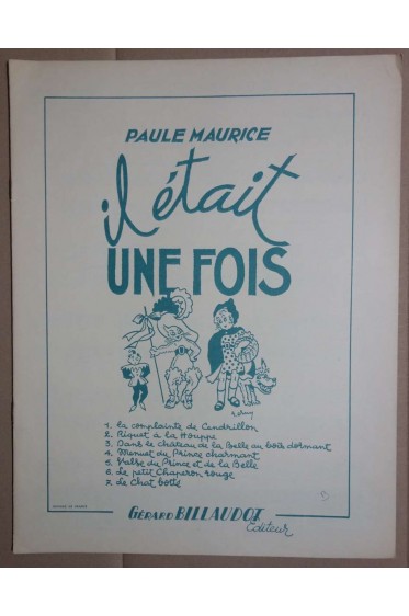 Il était une fois - 7 morceaux pour piano - Paule Maurice - Ed. Billaudot -