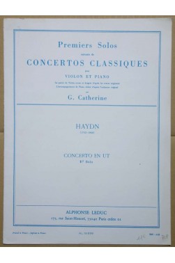 Premiers solos, concertos classiques pour Violon et Piano - Haydn concerto en Ut - G. Catherine -