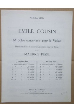 Emile Cousin, 20 solos concertants pour le violon - Maurice Pesse - 1ère série, 2ème solo la mineur -