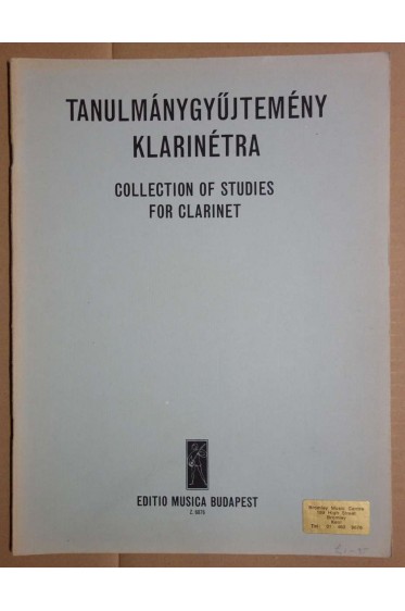 Tanulmanygyujtemeny klarinetra - collection of studies for clarinet