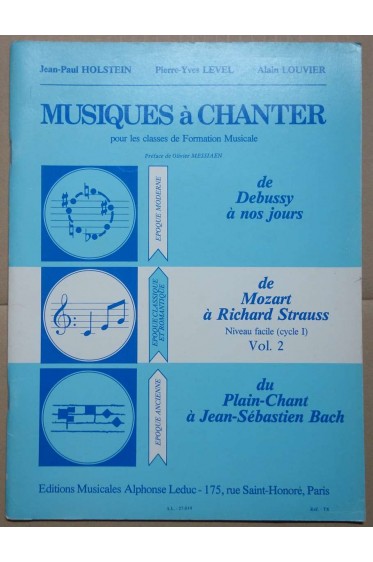 Musiques à chanter - Volume 2, niveau facile - : de Mozart à R. Strauss -
