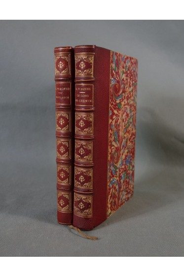 2 BELLES RELIURES - C. WAGNER. Vaillance - Le long chemin. Librairie Fischbacher