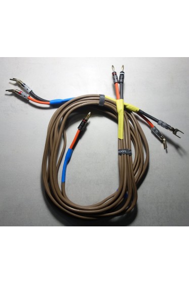 Cables enceintes montés CABASSE cuivre 2,5mm² + 4 fourches + 4 bananes 2x 2,80m