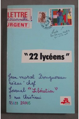 22 lycéens : lettres à Jean-Marcel Bouguereau - Ed. Barrault, 1987 -