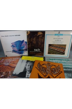 Lot x8 disques vinyles 12" 33 tours Piano Orgue Clavecin Brahms Bach Beethoven