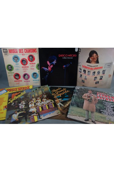 Lot x9 disques vinyles 12" 33 tours Chansons Fernand Raynaud Splendid Macias