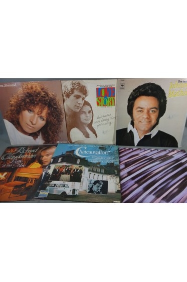 X7 disques vinyles Johnny Mathis Chateauvallon Love Story Streisand Clayderman