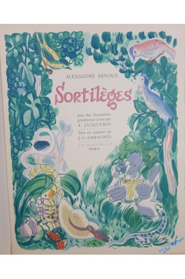 Sortilèges. ill. d'a. jacquemin. p., la passerelle, 1949, in-4, en ff. sous c...