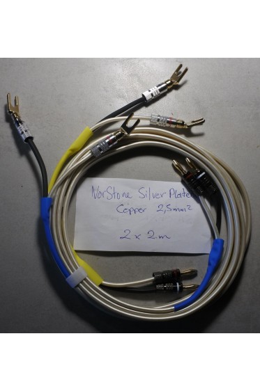 Cables enceintes montés Norstone Silver Plated 2,5 mm² OFC -2 x 2,35m + 8 fiches