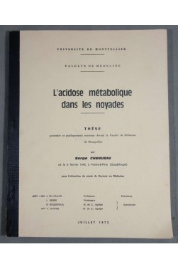 Thèse: L'acidose métabolique dans les noyades - Serge Chérubin, 1973 -
