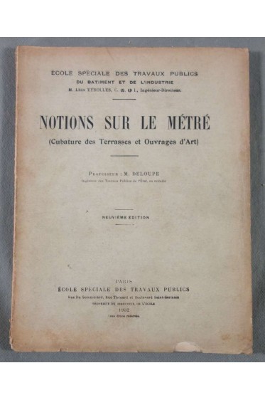 Notions sur le metre - cubature des terrasses et ouvrages d'art [Broché]