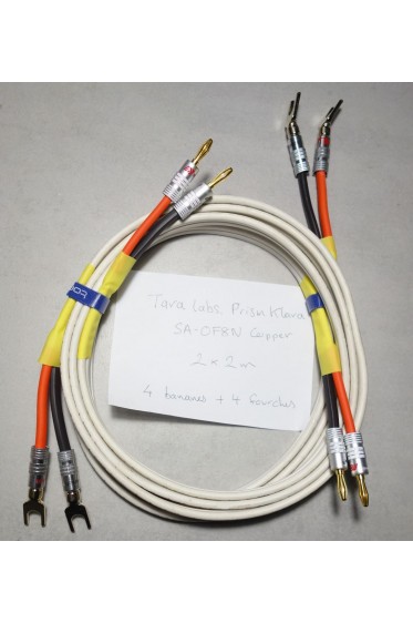 Cables enceintes montés TARA Labs Prism Klara SA-OF8N super OFC 2x 2m + bananes