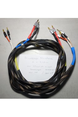 BI-CABLAGE NORSTONE Cables enceintes montés 4 x 2,25m OFC 2,5/4mm² + 12 bananes