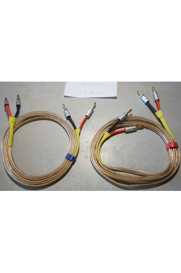 Cables enceintes montés Monster Home Series Dual OFC 2 x 2,35m + 8 fiches banane