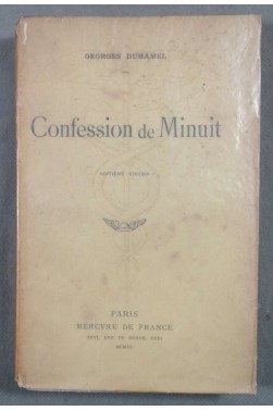 Confession de Minuit - Georges Duhamel - Mercure de France, 1920 -
