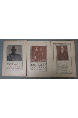 Lot x3 Journal de la Guerre - mois de Juillet Août Novembre 1916 - Photos + Cartes