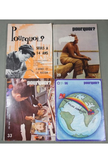 Lot 4 numéros - Mensuel Pourquoi? - seuls à 14 ans 1963 - 29 - 33 - 96 - Action Laïque