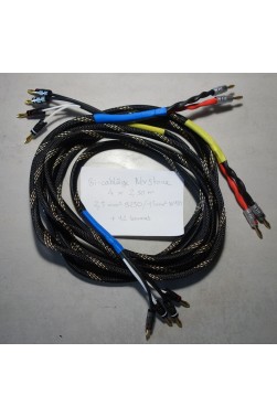 BI-CABLAGE NORSTONE Cables enceintes montés 4 x 2,50m OFC 2,5/1,5mm² + 12 bananes