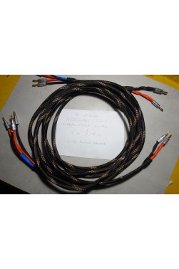 BI-CABLAGE Cables enceintes montés QED Qudos OFC + REAL CABLE Cu/Ag - 4x 3,15m + 12 bananes