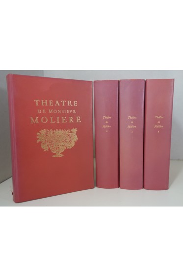 Théâtre de Molière. Edition complète en 4 volumes, reliures plein cuir