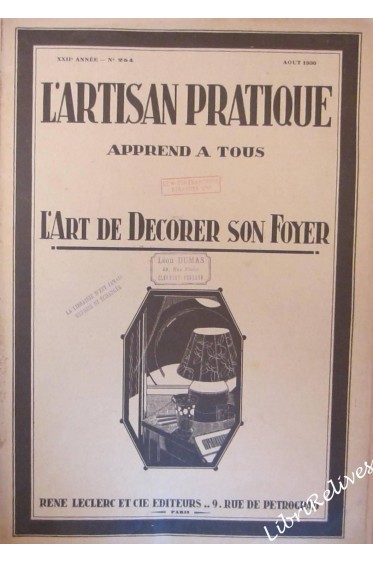 ARTISAN PRATIQUE [No 254] du 01/08/1930 - GRAVURES ET DESSINS - METAL - PYROG...